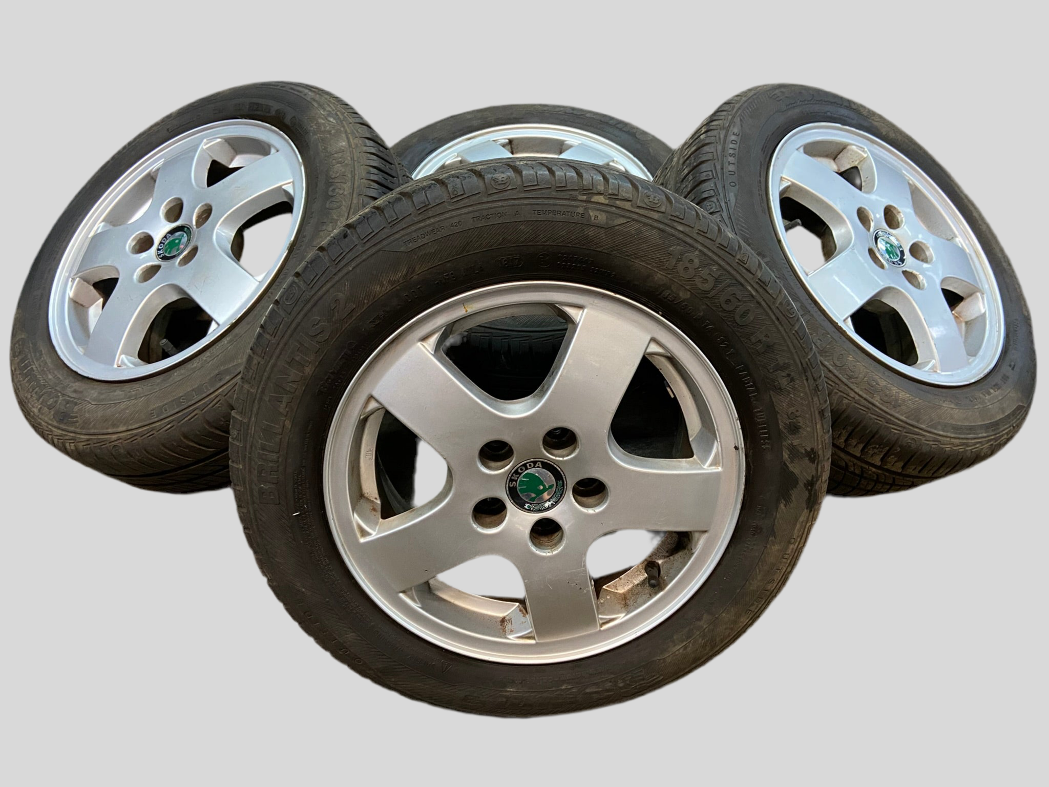 ALU 14" 6Jx14H2 ET43 Škoda Fabia I + letní pneu